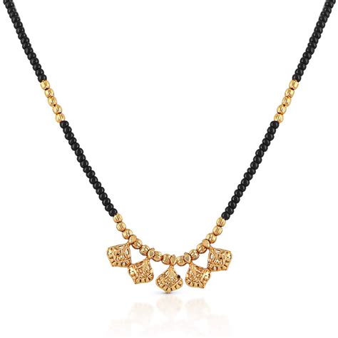 Buy Gold Era Traditional 5 Wati Gold Plated Mangalsutra Black Beads ...