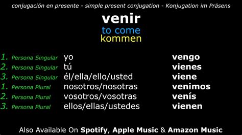 Venir In Spanish Means at Thomas Gabaldon blog
