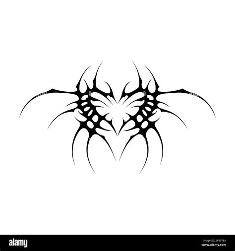 Neo tribal y2k gothic style tattoo. Cyber sigilism heart design. Vector ...