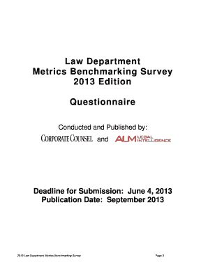 Fillable Online Metrics Benchmarking Survey Fax Email Print - pdfFiller