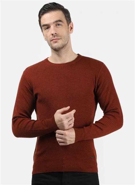 Buy Men Brown Solid Pullover Online in India - Monte Carlo