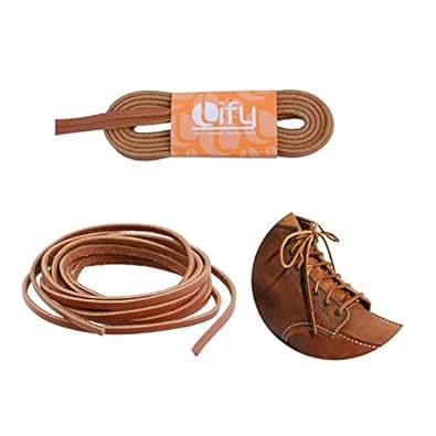 Lify Tan Color (Light Brown) Leather Shoe Laces/Leather String/Work ...