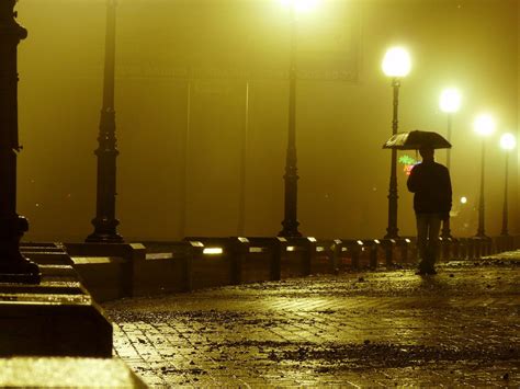 Download wallpaper 1400x1050 road, bridge, rain, night standard 4:3 hd ...
