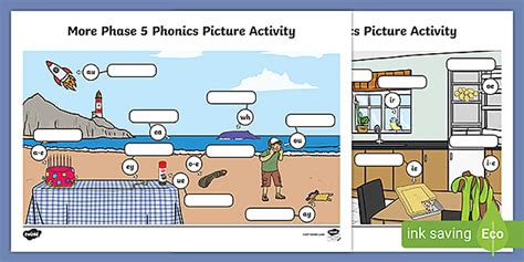 More Phase 5 Phonics Picture Worksheet