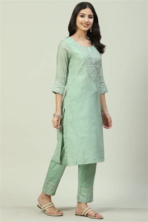 Sap Green Art Silk A-Line 2 Piece Set