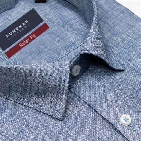 Blue Color Poly Cotton Shirt For Men – Punekar Cotton