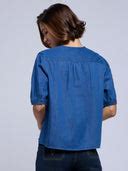Buy Now EMBROIDERED YOKE CROPPED DENIM TOP – Chemistry