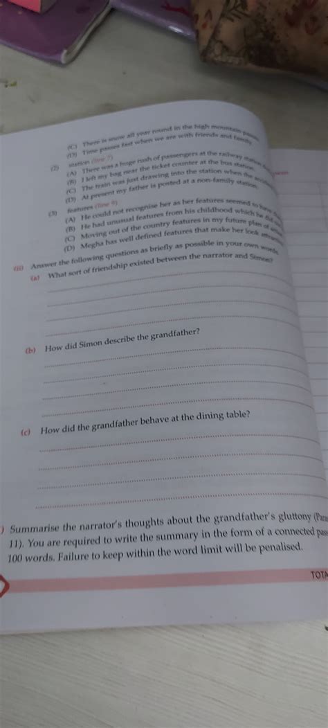 Answer the following questions as briefly as possible in your own words: