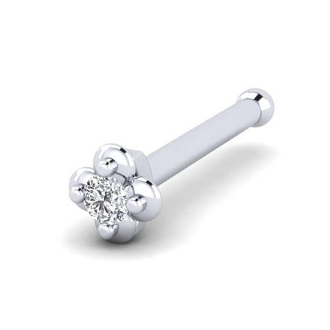 Order GLAMIRA Nose Pin Octavia in Round cut 0.006 Carat 950 Platinum ...