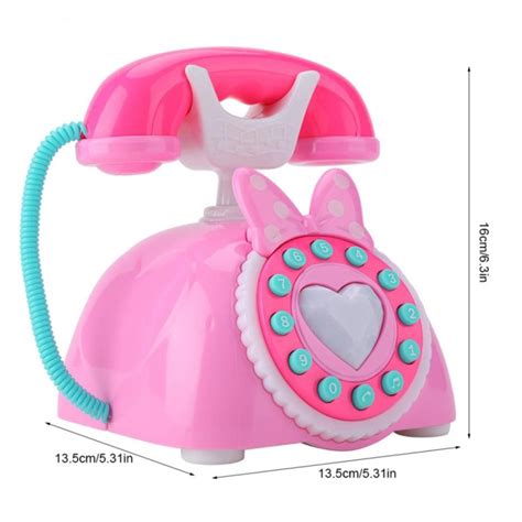 Child Simulation Retro Telephone Light Music Cartoon Early Education P ...