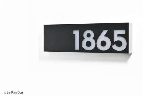 Modern House Numbers With LED Lights & Light Sensor - Black Aluminum Hollow Bar - Illuminated ...