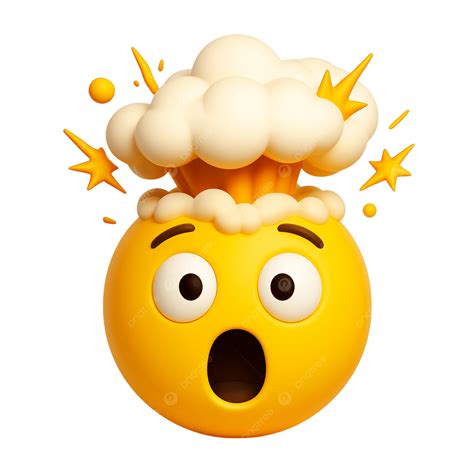Mind Blown Emoji With Exploding Head And Star Bursts, Mind Blown, Emoji ...