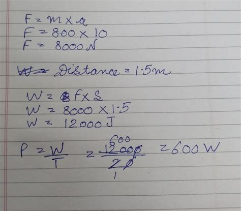 calculate the power of an electric motor that can lift 800 kg of water ...