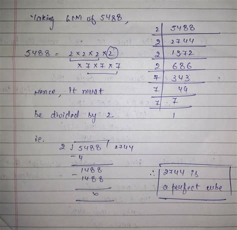 find the smallest number by which 5488 can be divided so that the ...