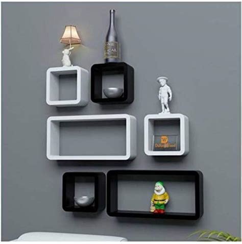 Woodsy Wooden Wall Shelf (Number of Shelves - 6, Multicolor) : Amazon ...