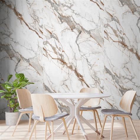 SUNWINGS Wallpaper 38.75-sq ft Calacatta Gold Vinyl Abstract Self ...