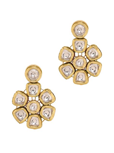 Priyaasi Dazzling Drop Earrings with Kundan and Floral Elegance