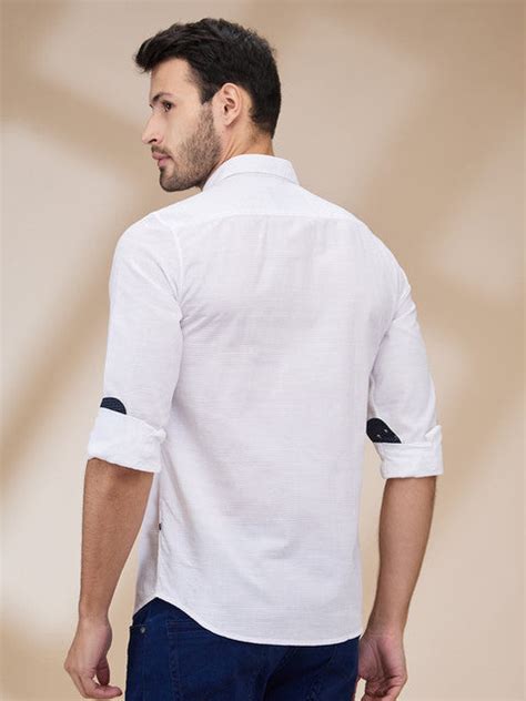 Parx Men White Solid Slim Fit Cotton Casual Shirts – MyRaymond