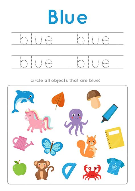 Image result for Learning Color:Blue Worksheet