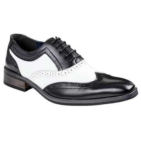 Gino Vitale Mens Two Tone Wing Tip Oxford Dress Shoes