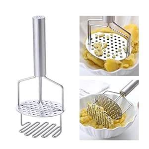 Buy Stainless Steel Dual Layer Potato Masher with Spring | Hand Masher ...