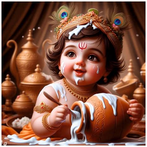 Techgifti Cute Krishna Matki Spoon Wall Poster for Pregnant Women ...