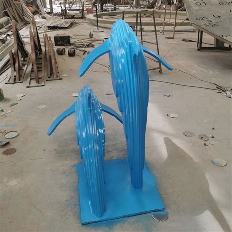 不锈钢雕塑定制大型凤凰动物抽象海豚水景观月亮园林浪花镜面摆件-深圳市汇程玻璃钢科技有限公司