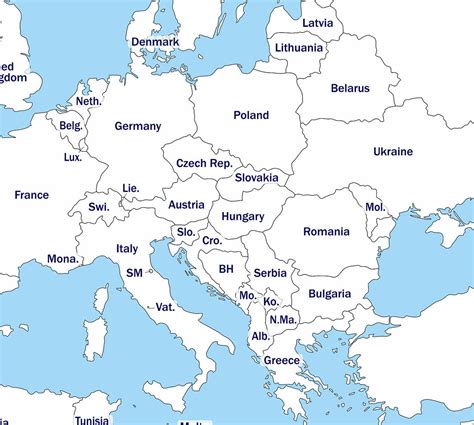 Digital Europe Map of European Countries Printable Download, Map of ...