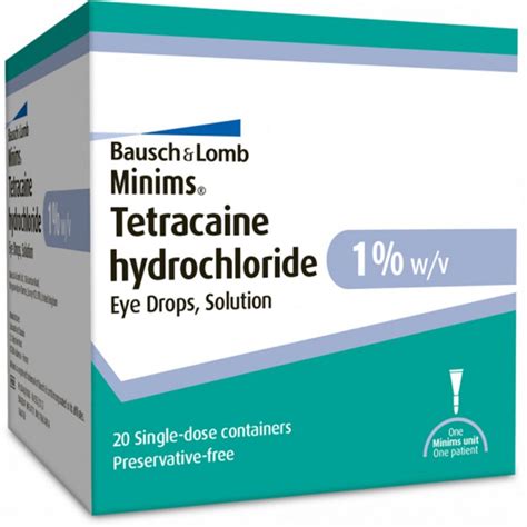 Buy Minims Tetracaine Hydrochloride Eye Drops 1%, 20 - Dock Pharmacy