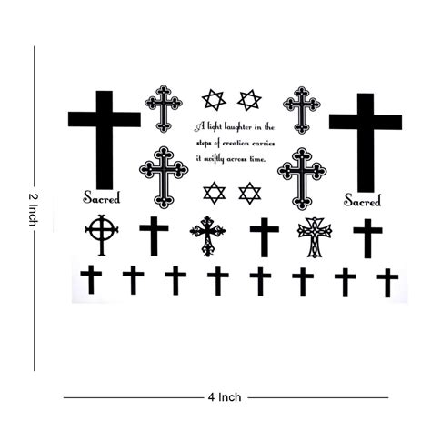 Christian Cross Tattoo Waterproof Male and Female Temporary Body Tattoo