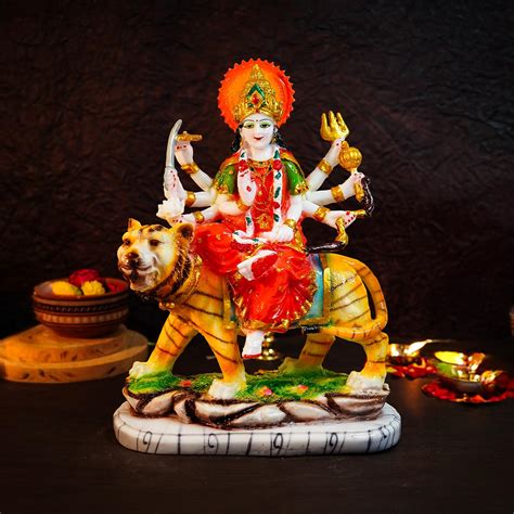 Ekhasa Aura Series Big Size Marble Dust Durga Maa Idol (1 Feet) | Hand ...