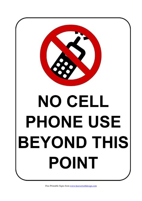 No Cell Phone Sign Printable
