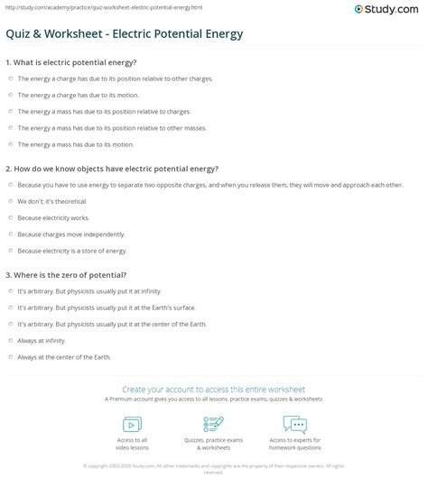 Electric Potential Energy Practice Problems 的图像结果