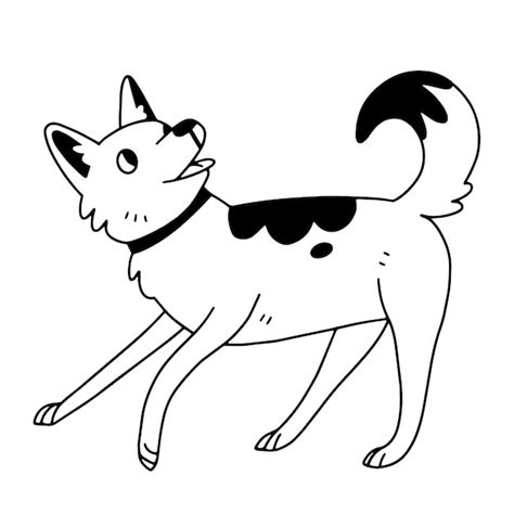Chien qui court dans le style doodle. Illustration vectorielle de ...