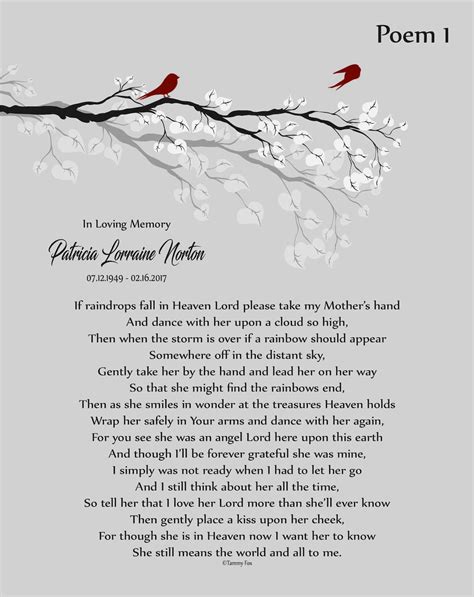 In Memory of Mom-loss of Mother-personalized Memorial Poem-mom Memorial ...