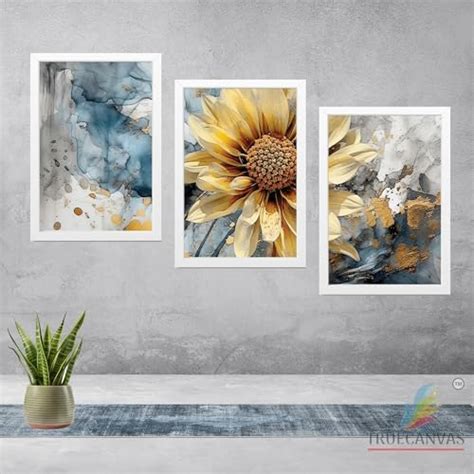 TRUECANVAS Abstract HD Print Painting Set of 3 With Frame for Home ...