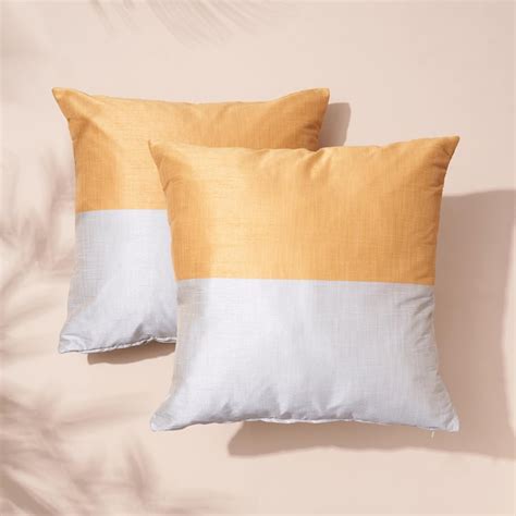 Buy Wesley Panel Set of 2 Colourblocked Cushion Covers - 45x45cm from ...