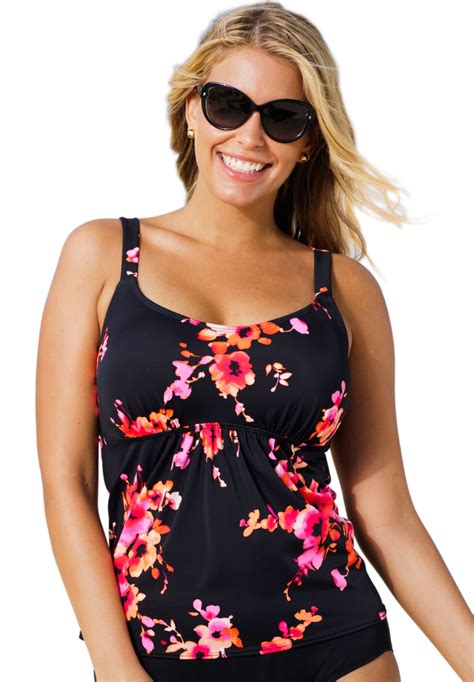 Beach Belle Poppies Flared Tankini Top | Fashion tankini, Plus size ...