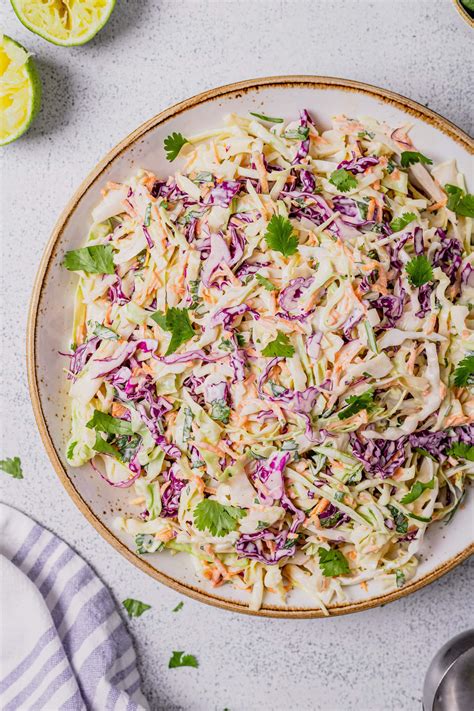 Cilantro Lime Coleslaw Recipe (no vinegar, no sour cream) - Midwest Nice
