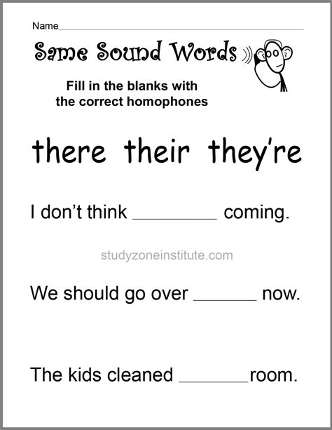 Their Theyre And There Worksheet - Printable Calendars AT A GLANCE