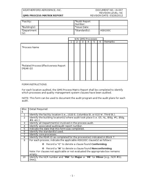 How to Do a QMS Process Matrix Report 的图像结果