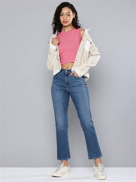 Women's 724 Blue Straight Fit High Rise Jeans – Levis India Store