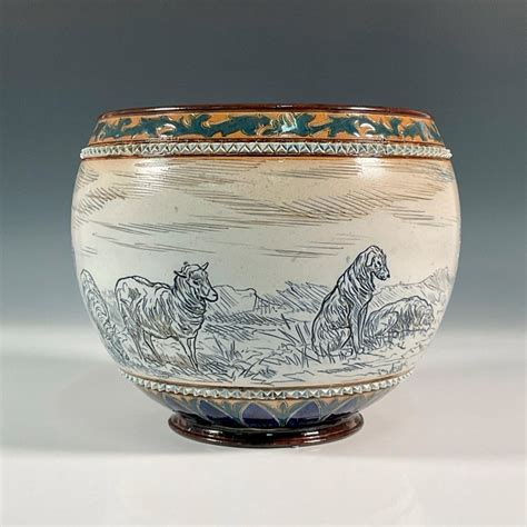 Doulton Lambeth Hannah Barlow and Lucy Barlow Stoneware Jardiniere ...