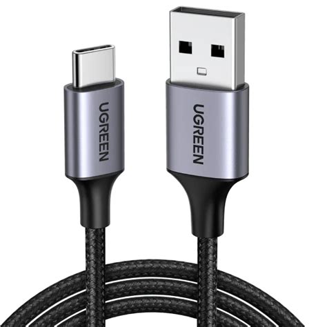 كابل شحن ونقل بيانات USB من النوع C من UGreen بقوة 3 أمبير - أسود، 1 متر UGreen USB Type C Charging and Data Cable 3A - Black, 1m