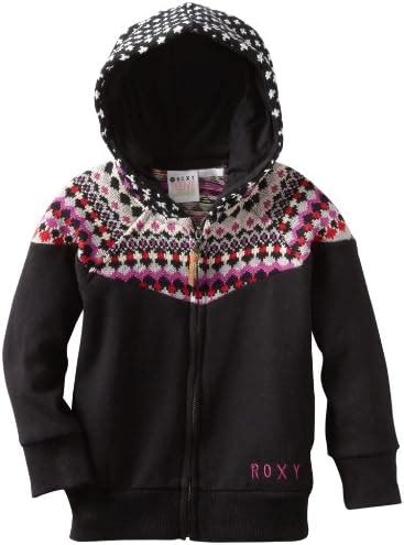 Roxy Kids Little Girls' Rocky Road Zip Front Hoodie, True Black, Medium ...