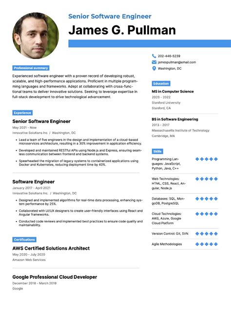 Software Engineer Resume Sample 的图像结果