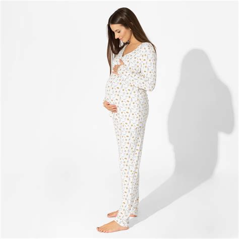Sweet Dreams Await: Milk & Cookies Bamboo Women's Pajama Set - Bellabu Bear
