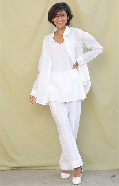 White Pure Linen Shirt – Ihaworld
