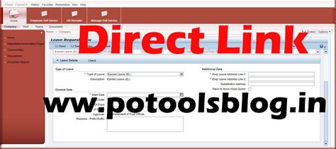 Direct Link for applying leave - Post Office Staff