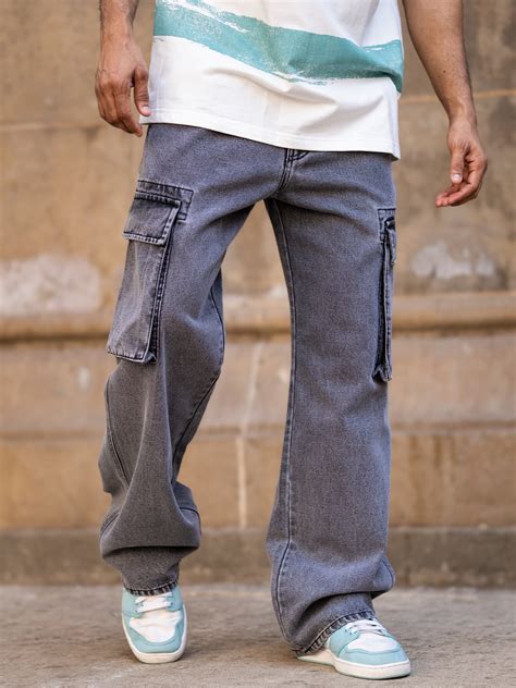 Baggy Shadow Grey Cargo Denim – ManiacLife.com